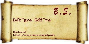 Bögre Sára névjegykártya