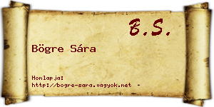 Bögre Sára névjegykártya